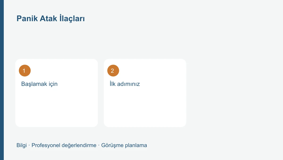 Panik Atak İlaçları için üç başlığı gösteren bilgi şeması